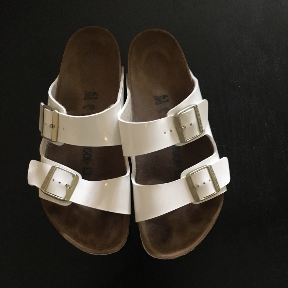 White Birkenstock Sandals size 41 .
